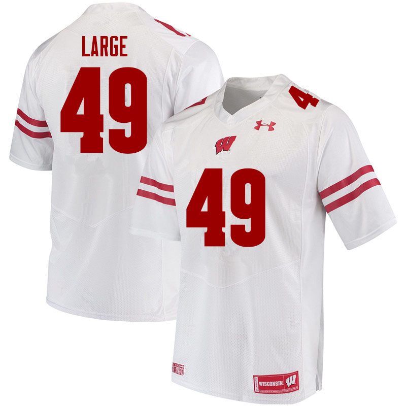 Wisconsin Badgers Men's #49 Cam Large NCAA Under Armour Authentic White College Stitched Football Jersey BW40V43IX